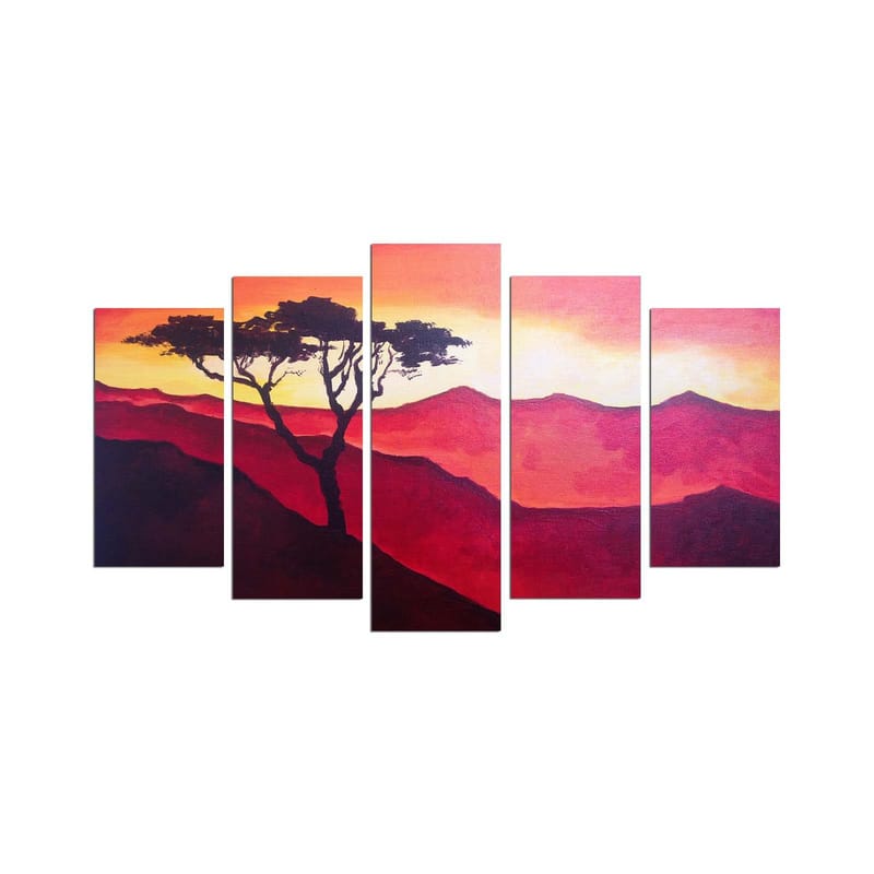 Dekorativ MDF-målning 5-Delar 20x60 cm, Flerfärgad