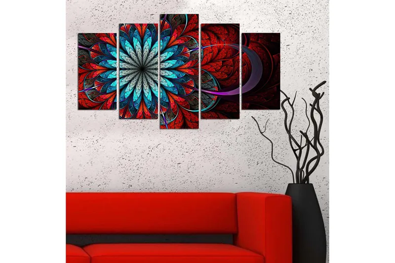 Dekorativ MDF-målning 5-Delar 20x60 cm - Flerfärgad - Inredning - Tavlor & konst - Canvastavlor