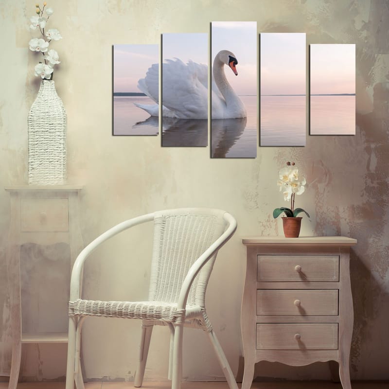 Dekorativ MDF-målning 5-Delar 20x60 cm - Flerfärgad - Inredning - Tavlor & konst - Canvastavlor