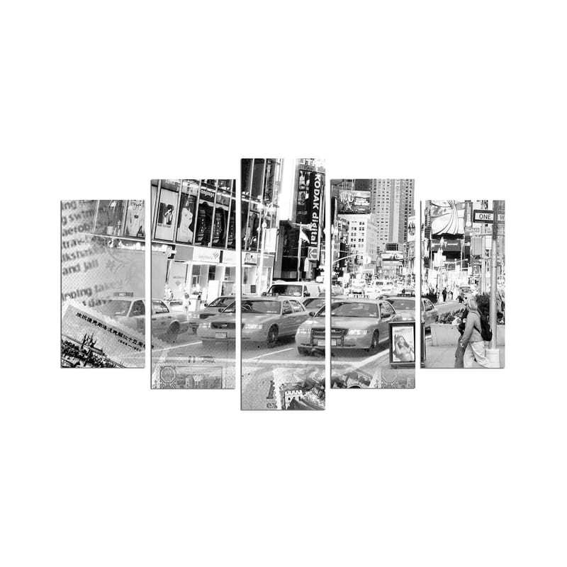 Dekorativ MDF-målning 5-Delar 20x60 cm, Flerfärgad