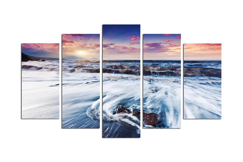 Dekorativ MDF-målning 5-Delar 20x60 cm, Flerfärgad