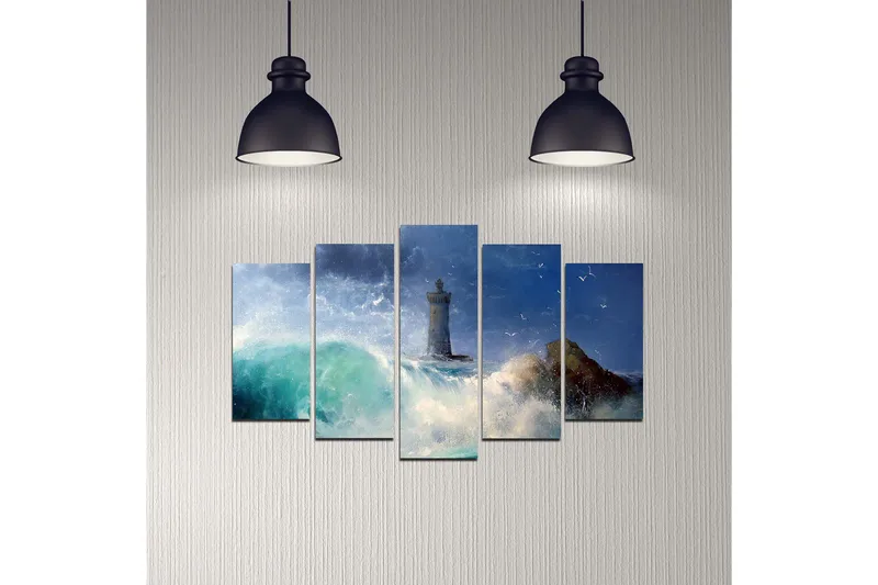 Dekorativ MDF-målning 5-Delar 20x60 cm - Flerfärgad - Inredning - Tavlor & konst - Canvastavlor