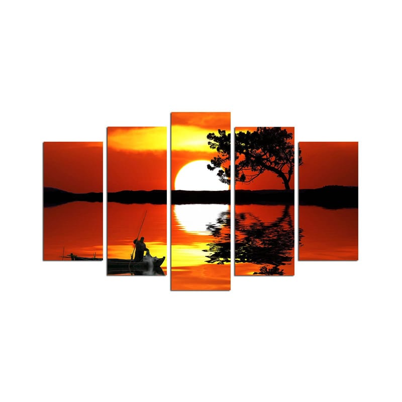 Dekorativ MDF-målning 5-Delar 20x60 cm, Flerfärgad