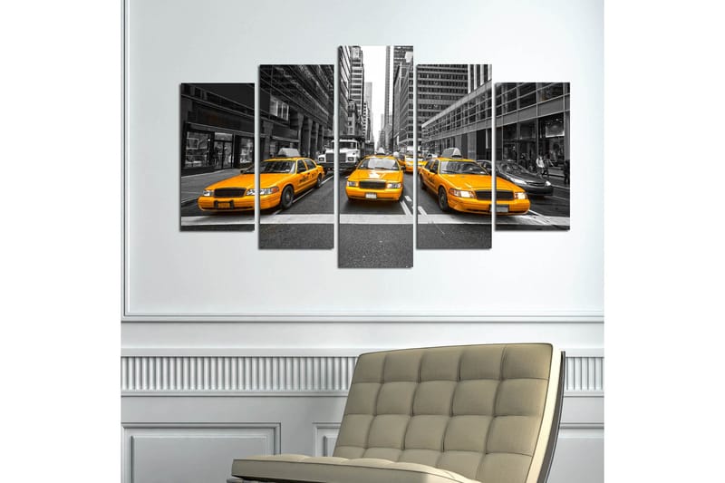 Dekorativ MDF-målning 5-Delar 20x60 cm - Flerfärgad - Inredning - Tavlor & konst - Canvastavlor