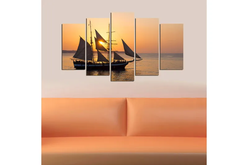 Dekorativ MDF-målning 5-Delar 20x60 cm - Flerfärgad - Inredning - Tavlor & konst - Canvastavlor