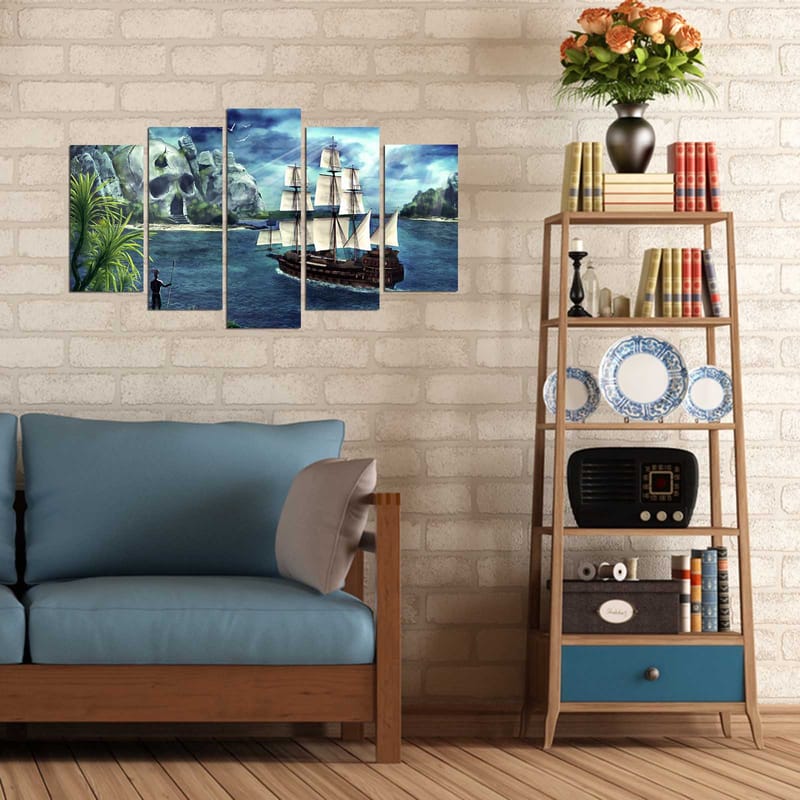 Dekorativ MDF-målning 5-Delar 20x60 cm - Flerfärgad - Inredning - Tavlor & konst - Canvastavlor