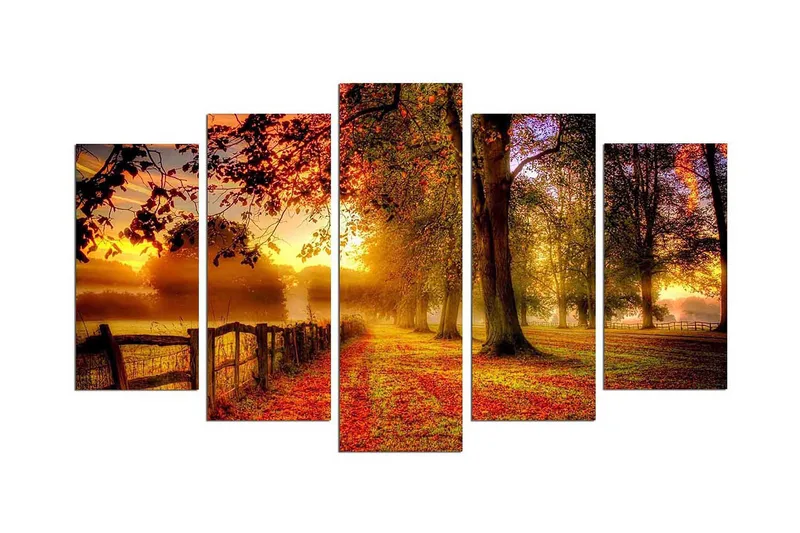 Dekorativ MDF-målning 5 Delar, Flerfärgad