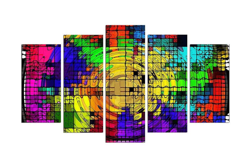 Dekorativ MDF-målning 5 Delar, Flerfärgad