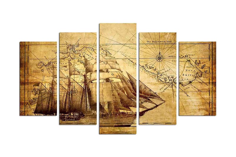 Dekorativ MDF-målning 5 Delar, Flerfärgad