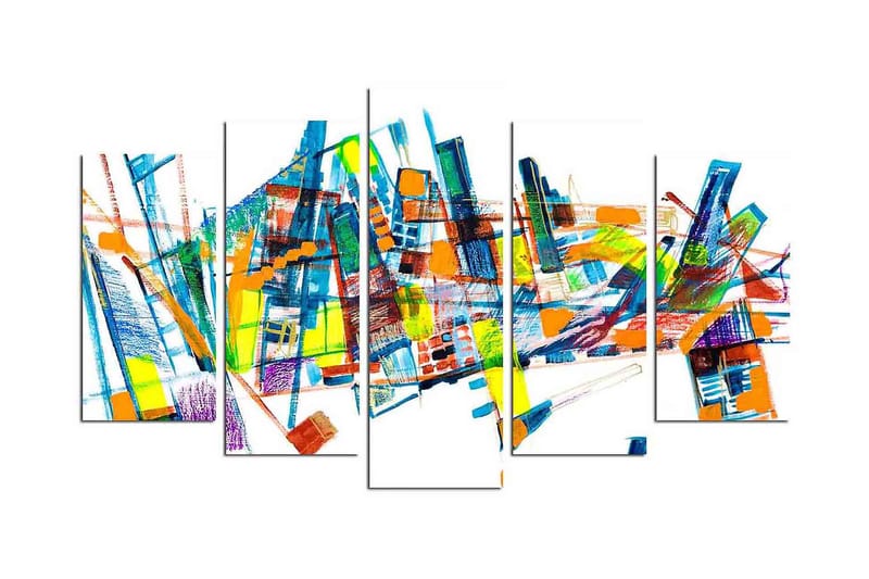 Dekorativ MDF-målning 5 Delar, Flerfärgad