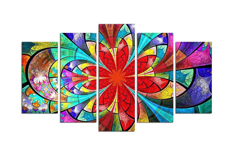 Dekorativ MDF-målning 5 Delar, Flerfärgad