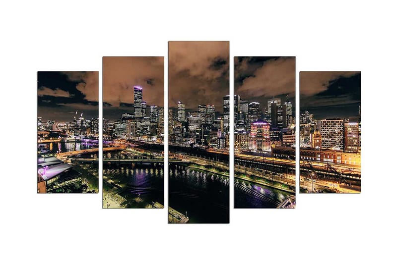 Dekorativ MDF-målning 5 Delar, Flerfärgad