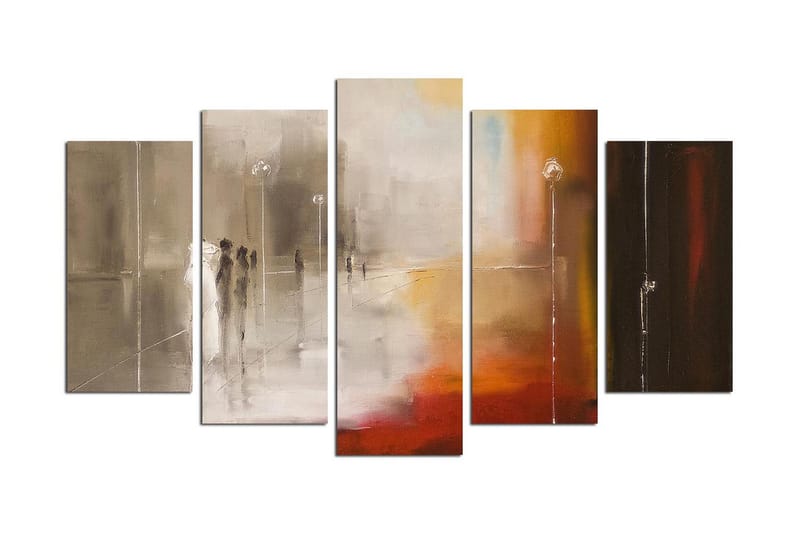 Dekorativ MDF-målning 5 Delar, Flerfärgad