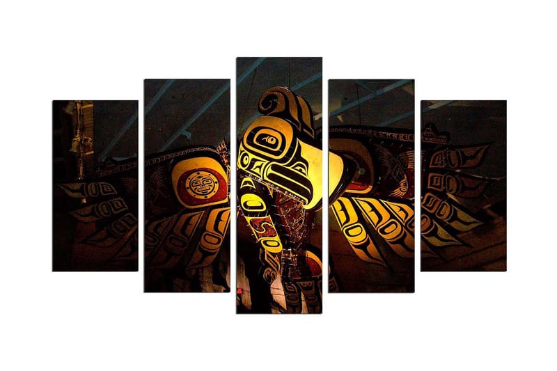 Dekorativ MDF-målning 5 Delar, Flerfärgad