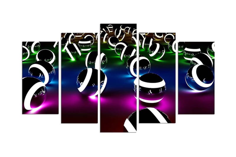 Dekorativ MDF-målning 5 Delar, Flerfärgad