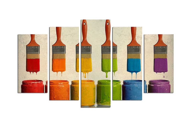 Dekorativ MDF-målning 5 Delar - Flerfärgad - Inredning - Tavlor & konst - Canvastavlor