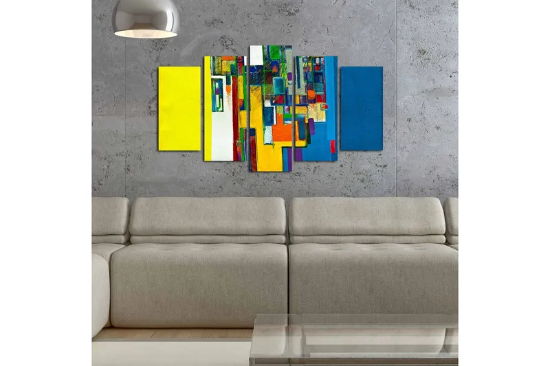 Dekorativ MDF-målning 5 Delar - Flerfärgad - Inredning - Tavlor & konst - Canvastavlor