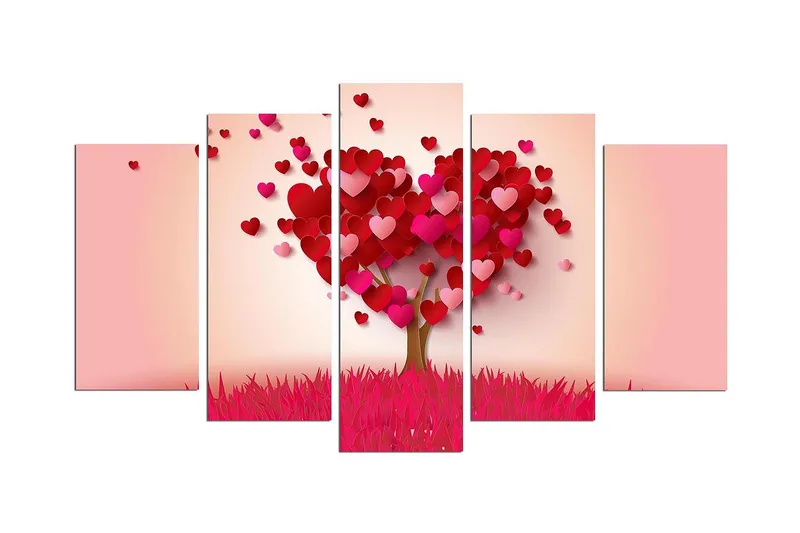 Dekorativ MDF-målning 5 Delar, Flerfärgad