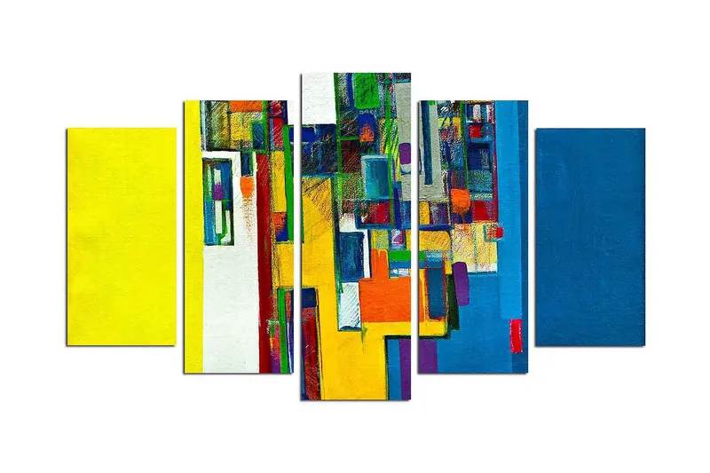 Dekorativ MDF-målning 5 Delar - Flerfärgad - Inredning - Tavlor & konst - Canvastavlor