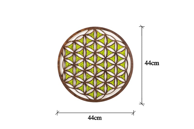 Geometric Canvastavla - Grön/Brun/Vit - Inredning - Tavlor & konst - Canvastavlor