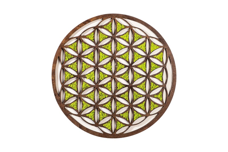 Geometric Canvastavla - Grön/Brun/Vit - Inredning - Tavlor & konst - Canvastavlor