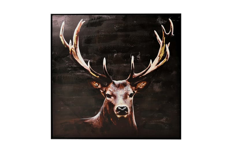 Hjort Tavla - 100x100 cm Brun/Svart - Inredning - Tavlor & konst - Canvastavlor