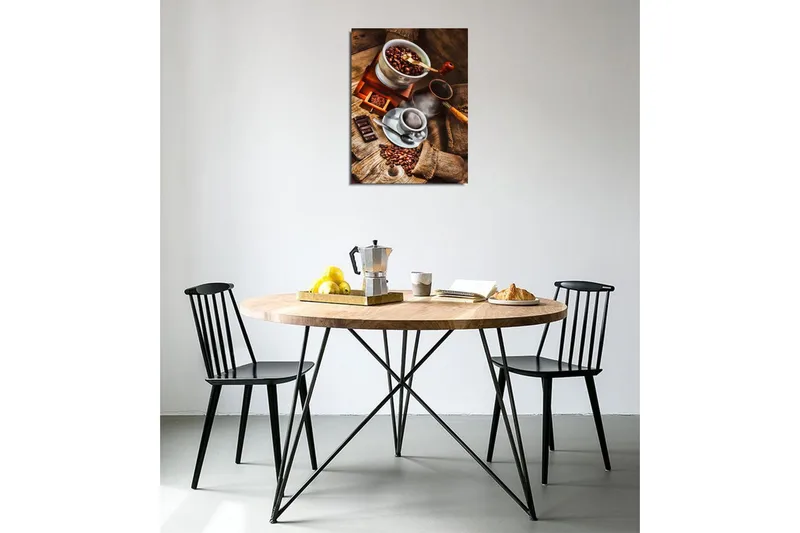 Liten Canvastavla 30x40 cm - Kaffe- och chokladkomposition med rostade kaffebönor - Brun / Beige / Svart - Inredning - Tavlor & konst - Canvastavlor