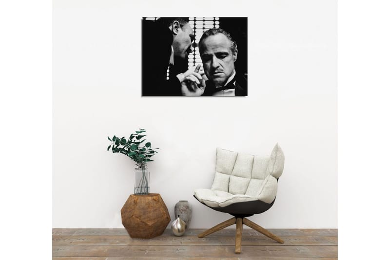 Liten Canvastavla 40x30 cm - Intimt samtal mellan två män i kostym - Svart / Vitt - Inredning - Tavlor & konst - Canvastavlor