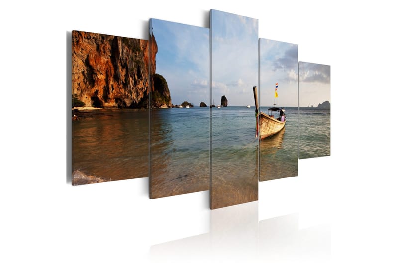 Tavla A Fishing Boat By The Sea 100x50 - Artgeist sp. z o. o. - Inredning - Tavlor & konst - Canvastavlor