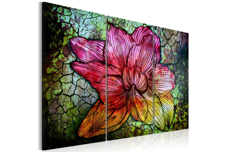 Tavla A Rainbow-Hued Abstract Flower 60x40 - Artgeist sp. z o. o. - Canvastavlor