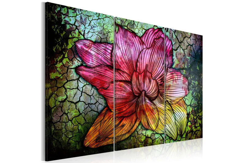 Tavla A Rainbow-Hued Abstract Flower 60x40, Artgeist sp. z o. o.
