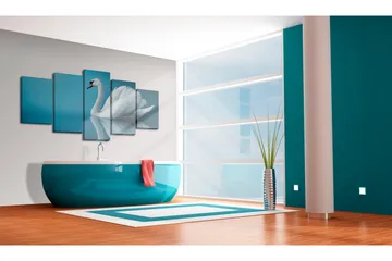 Tavla A Swan In Blue 200x100 - Artgeist sp. z o. o. - Inredning - Tavlor & konst - Canvastavlor