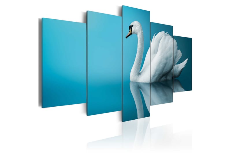 Tavla A Swan In Blue 200x100 - Artgeist sp. z o. o. - Canvastavlor