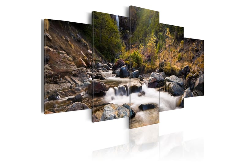Tavla A Waterfall In The Middle Of Wild Nature 100x50 - Artgeist sp. z o. o. - Inredning - Tavlor & konst - Canvastavlor