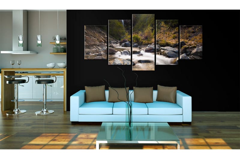 Tavla A Waterfall In The Middle Of Wild Nature 200x100 - Artgeist sp. z o. o. - Inredning - Tavlor & konst - Canvastavlor