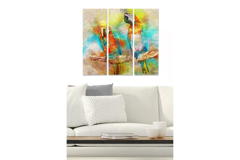 Tavla Abstract 3-pack Flerfärgad - 20x50 cm - Inredning - Tavlor & konst - Canvastavlor