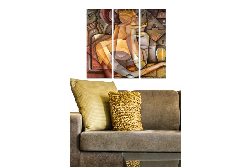 Tavla Abstract 3-pack Flerfärgad - 20x50 cm - Inredning - Tavlor & konst - Canvastavlor