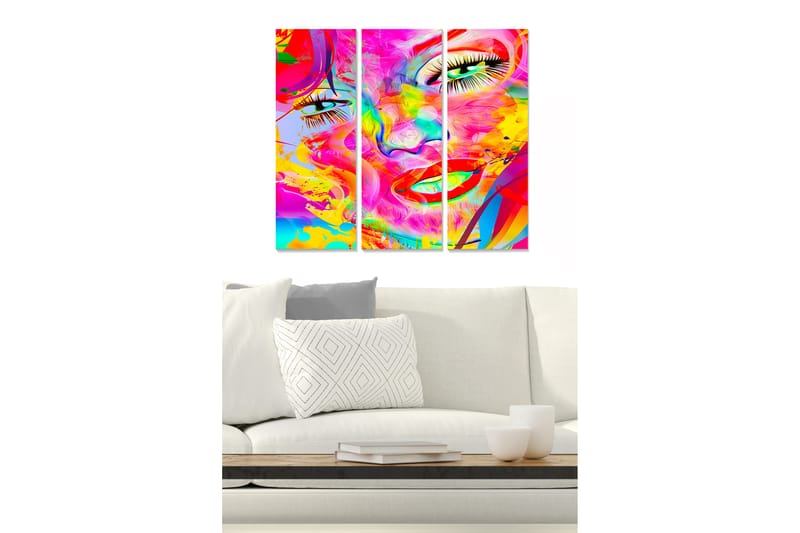 Tavla Abstract 3-pack Flerfärgad - 20x50 cm - Inredning - Tavlor & konst - Canvastavlor