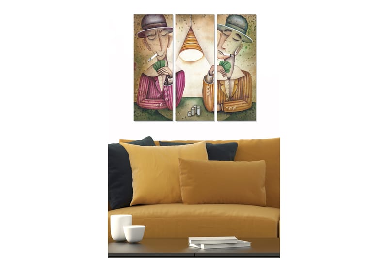 Tavla Abstract 3-pack Flerfärgad - 20x50 cm - Inredning - Tavlor & konst - Canvastavlor
