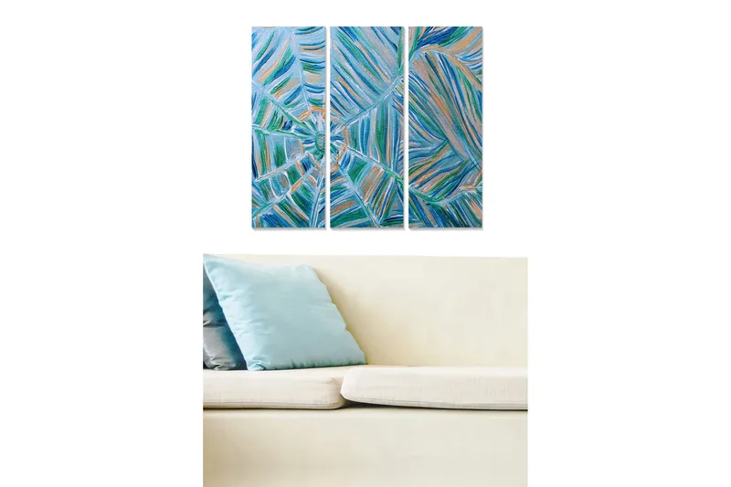 Tavla Abstract 3-pack Flerfärgad, 20x50 cm