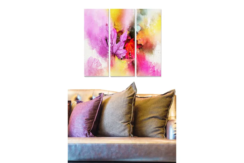 Tavla Abstract 3-pack Flerfärgad, 20x50 cm