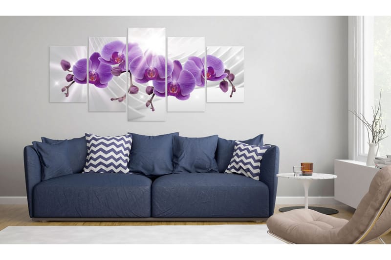 Tavla Abstract Garden Purple Orchis 100x50 - Artgeist sp. z o. o. - Canvastavlor
