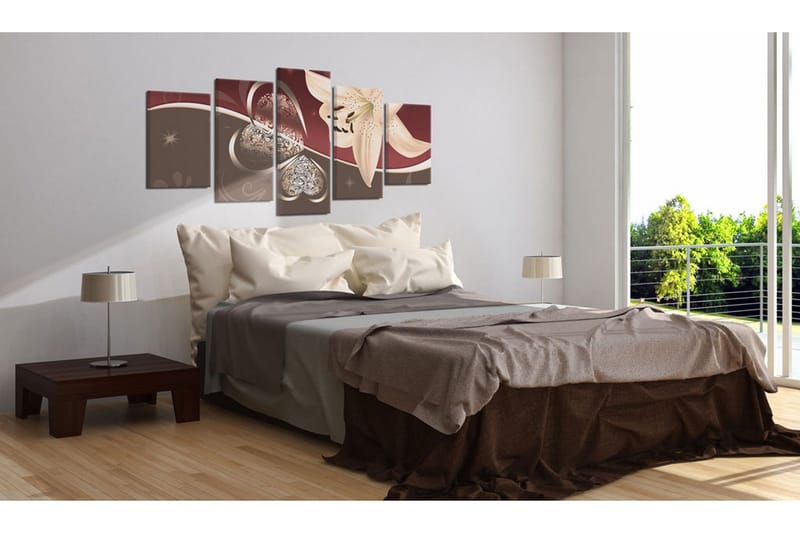 Tavla Abstraction With Lily 5 Pieces 100x50 - Artgeist sp. z o. o. - Inredning - Tavlor & konst - Canvastavlor