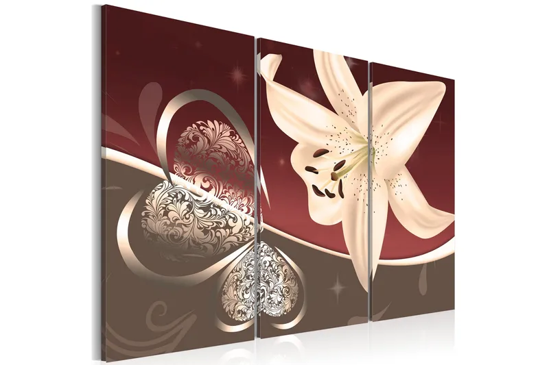 Tavla Abstraction With Lily Triptych 60x40, Artgeist sp. z o. o.