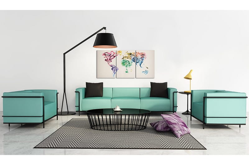 Tavla Abstrakt Världskarta 60x30 - Artgeist sp. z o. o. - Inredning - Tavlor & konst - Canvastavlor