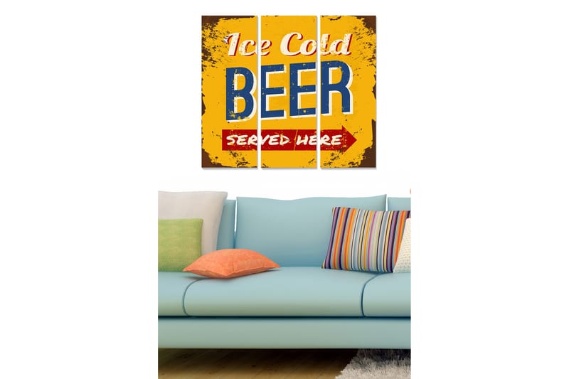 Tavla Advertisement 3-pack Flerfärgad - 20x50 cm - Inredning - Tavlor & konst - Canvastavlor