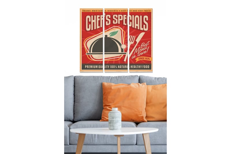 Tavla Advertisement 3-pack Flerfärgad - 20x50 cm - Inredning - Tavlor & konst - Canvastavlor