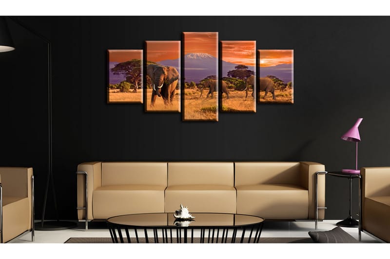 Tavla Africa Elephants 200x100 - Artgeist sp. z o. o. - Inredning - Tavlor & konst - Canvastavlor