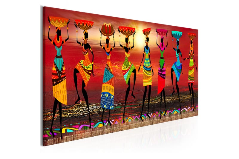 Tavla African Women Dancing 120x40 - Artgeist sp. z o. o. - Canvastavlor