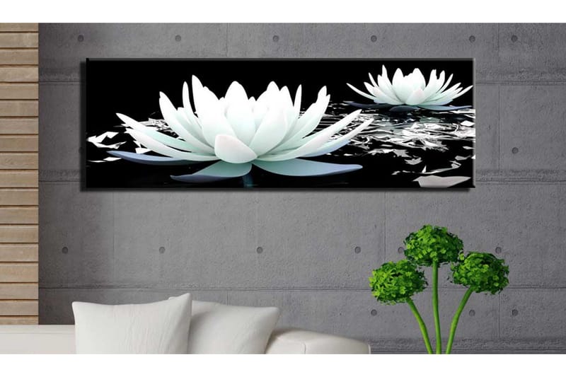 Tavla Alabaster Lilies 135x45 - Artgeist sp. z o. o. - Inredning - Tavlor & konst - Canvastavlor